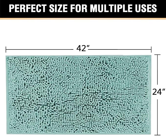 H.VERSAILTEX Microfiber Bath Rugs Chenille Floor Mat Ultra Soft Washable - Image 2
