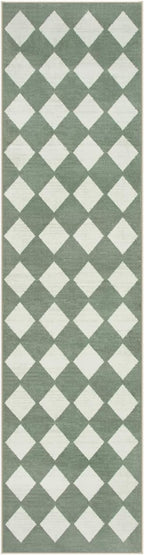 Lahome Zelie Checkered Washable 2x8 Green Runners - Image 9