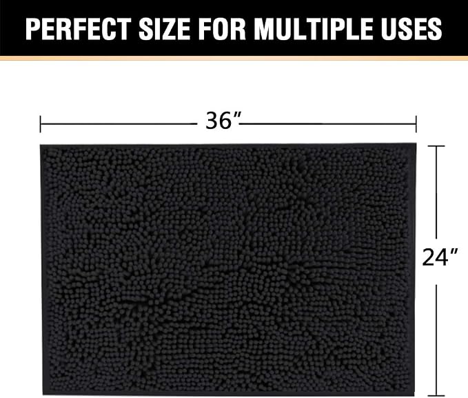 H.VERSAILTEX Bath Mat for Bathroom Non Slip Luxury Chenille Ultra Soft Bath - Image 2