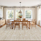 10x14 Area Rug for Living Room: Vintage Boho Neutral Washable Rug Indoor Soft - Image 3