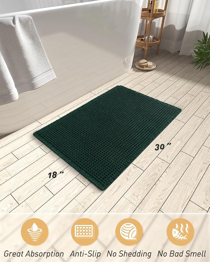 AMOAMI Upgraded Waffle Bath Mat, Super Absorbent Non Slip Bath Mats - Image 2