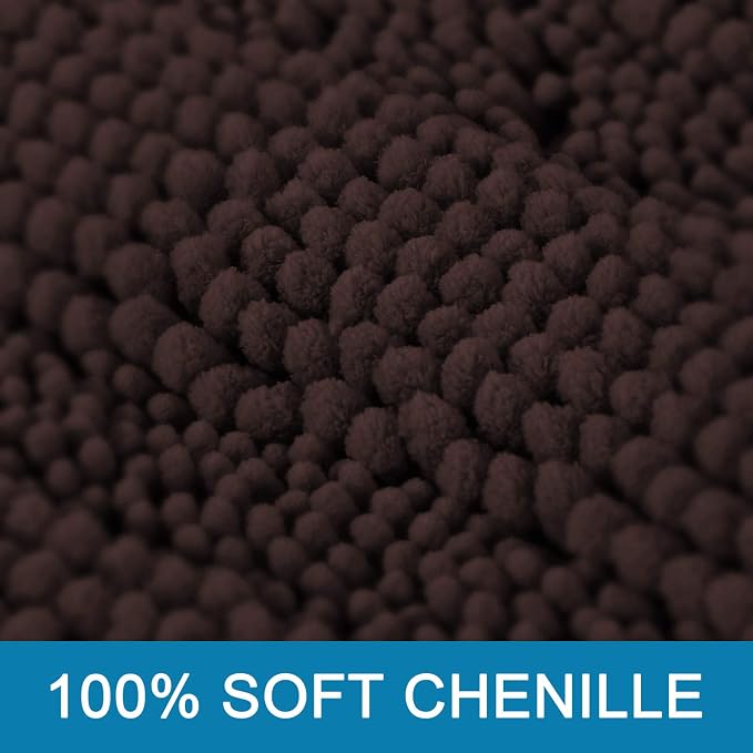 H.VERSAILTEX Bath Rugs for Bathroom Non Slip Bath Mats Extra Thick Chenille - Image 3