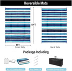 HUGEAR Outdoor Waterproof Rug 8'x10' Plastic Straw Rugs Washable Reversible - Image 2