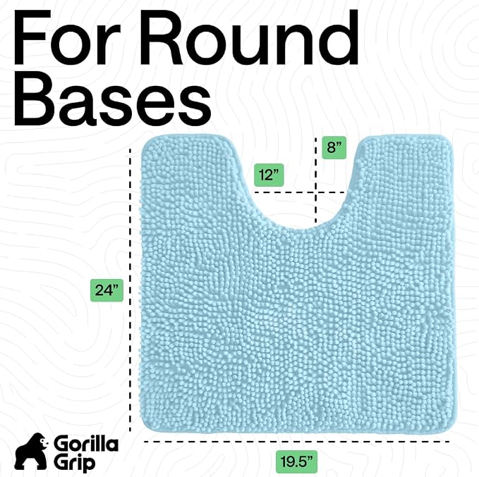 GORILLA GRIP Plush Absorbent Shaggy Chenille Bath Rug Mat - Image 2