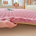 Dusty Rose Rabbit Plush Rug 8'x10', Fluffy Faux Fur Shaggy Area Rug - Image 8