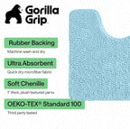 GORILLA GRIP Plush Absorbent Shaggy Chenille Bath Rug Mat - Image 3