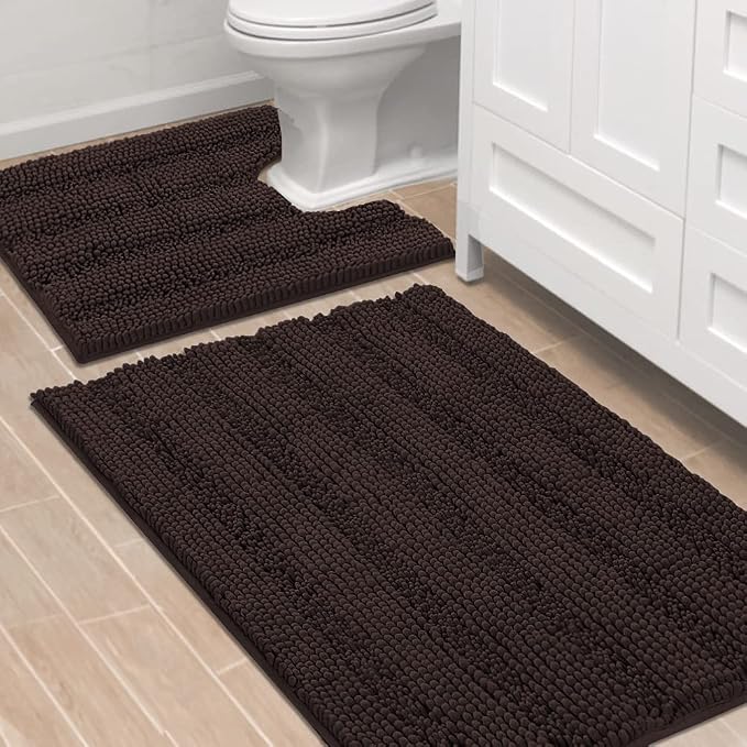 H.VERSAILTEX Bathroom Rugs Bath Rug Set 2 Piece Bathroom Contour Rug Toilet Mat by HVERSAILTEX