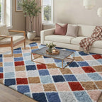 PureCozy 5x7 Checkered Rug for Living Room Rainbow Modern Soft Area Rug Fluffy by PureCozy