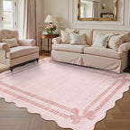 Latte&Fog 5x7 Pink Rug for Girls Bedroom, Washable Scalloped Bow Area Rugs for - Image 3