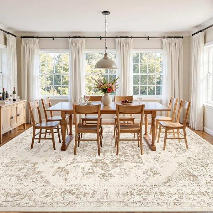 3x5 Area Rugs for Living Room: Vintage Boho Neutral Washable Rug Indoor Soft - Image 9
