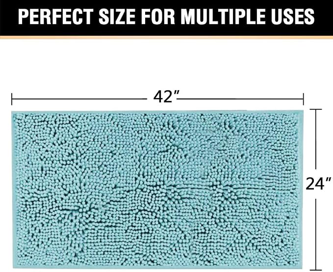 H.VERSAILTEX Microfiber Bath Rugs Chenille Floor Mat Ultra Soft Washable - Image 2