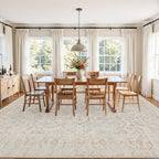 8x10 Area Rugs for Living Room: Vintage Boho Neutral Washable Rug Indoor Soft - Image 3