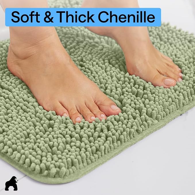 GORILLA GRIP Bath Rug Mat 36x24, Soft Absorbent Chenille, Quick Dry Microfiber - Image 4