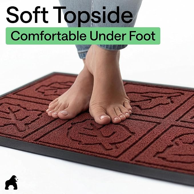GORILLA GRIP 100% Waterproof All-Season WeatherMAX Doormat 35x23, US Designed - Image 8