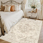 3x5 Area Rugs for Living Room: Vintage Boho Neutral Washable Rug Indoor Soft - Image 2