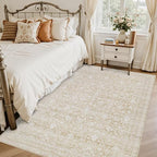 5x7 Area Rugs for Living Room: Vintage Boho Neutral Washable Rug Indoor Soft - Image 2