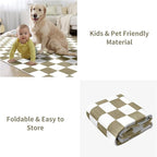 Terrug Beige and White Checkered Rug - Image 8