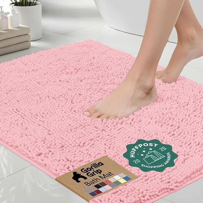 GORILLA GRIP Bath Rug Mat 30x20, Thick Soft Absorbent Chenille, Quick Dry by Unknown