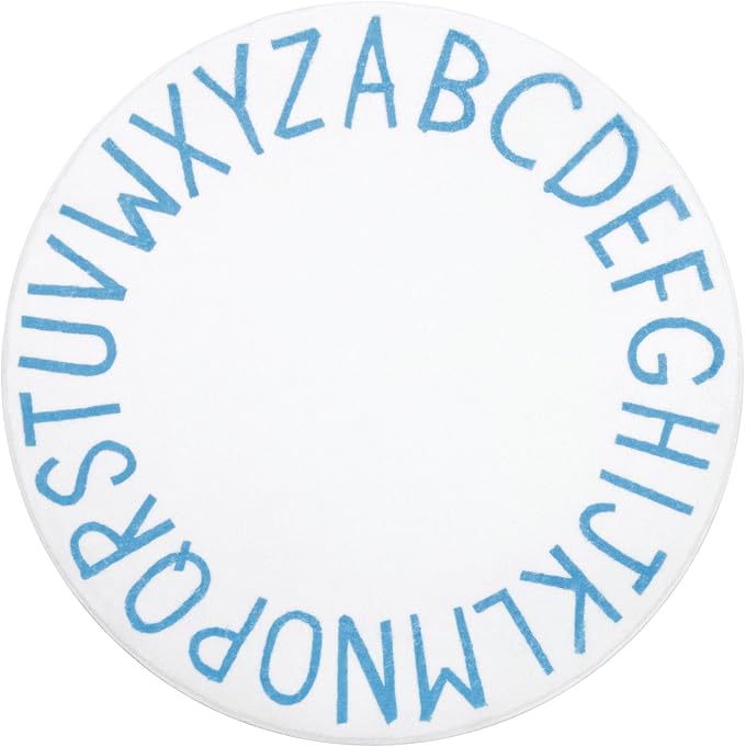 Topotdor Round Kids Play Rug Alphabet Nursery Area Rug Extra Large Soft by Topotdor
