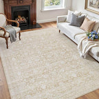 5x7 Area Rugs for Living Room: Vintage Boho Neutral Washable Rug Indoor Soft - Image 3