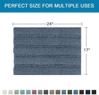 H.VERSAILTEX Bath Mats for Bathroom Non Slip Thick Chenille Striped Bath Rug - Image 2
