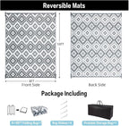 HUGEAR Outdoor Plastic Straw Rug, Waterproof Outdoor Rugs - Image 2
