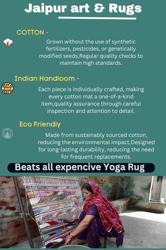 Jaipur art & Rugs Organic Cotton Yoga Mat - Image 2