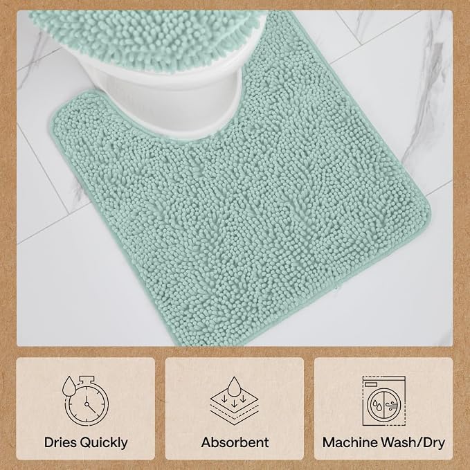 GORILLA GRIP Plush Absorbent Shaggy Chenille Bath Rug Mat - Image 7