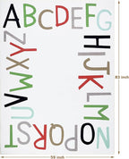 Topotdor Rainbow Kids Play Rug Alphabet Nursery Area Rug Extra Large Soft - Image 2