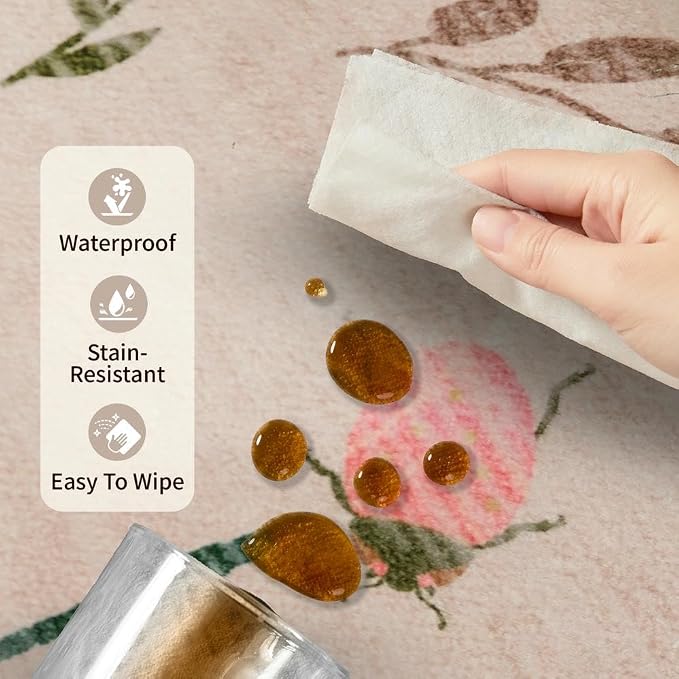 Rugxara 3x5 Rug for Entryway Bedroom, Floral Vintage Retro Boho Throw Rug - Image 8