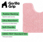 GORILLA GRIP Plush Absorbent Shaggy Chenille Bath Rug Mat - Image 3