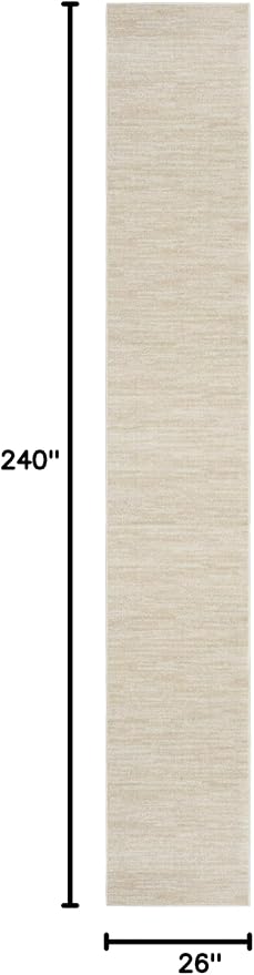 Nourison Home Nourison Essentials Ivory Beige 2'2" x 20' Area Rug - Image 2
