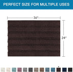 H.VERSAILTEX Bath Mats for Bathroom Non Slip Extra Thick Chenille Striped Bath - Image 2