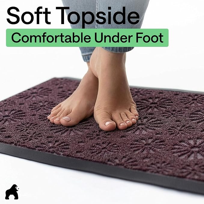 GORILLA GRIP 100% Waterproof All-Season WeatherMAX Doormat, Durable Natural - Image 8