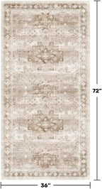 Washable Neutral Farmhouse Large Entryway Rug, 3x6 Area Rugs - Image 2