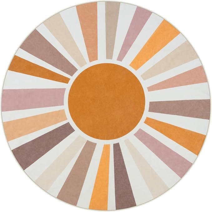 STARUIA Boho Sun Round Washable 6Ft Area Rug - Image 9