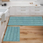 H.VERSAILTEX Bathroom Rugs Bath Mats Sets Super Absorbent Chenille Striped Bath by HVERSAILTEX