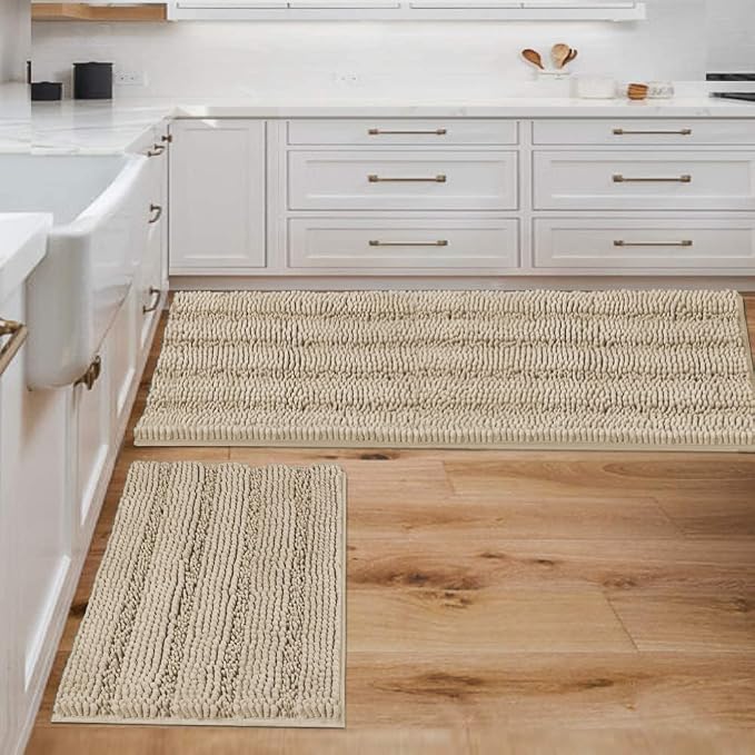H.VERSAILTEX Bathroom Rug Sets 2 Piece Bath Mats Non Slip Thick Soft Chenille by HVERSAILTEX