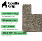 GORILLA GRIP Plush Absorbent Shaggy Chenille Bath Rug Mat - Image 3