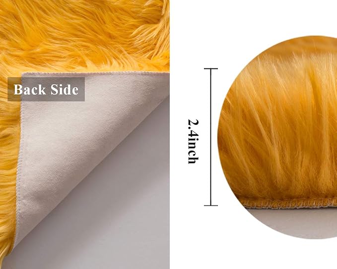MIULEE Luxury Super Soft Fluffy Area Rug Faux Fur Rectangle Rug Decorative - Image 2