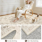 3x5 Area Rugs for Living Room: Vintage Boho Neutral Washable Rug Indoor Soft - Image 4