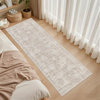 2'6''x8' Hallway Washable Runner Rug: Vintage Boho Neutral Kitchen Rug Soft - Image 3