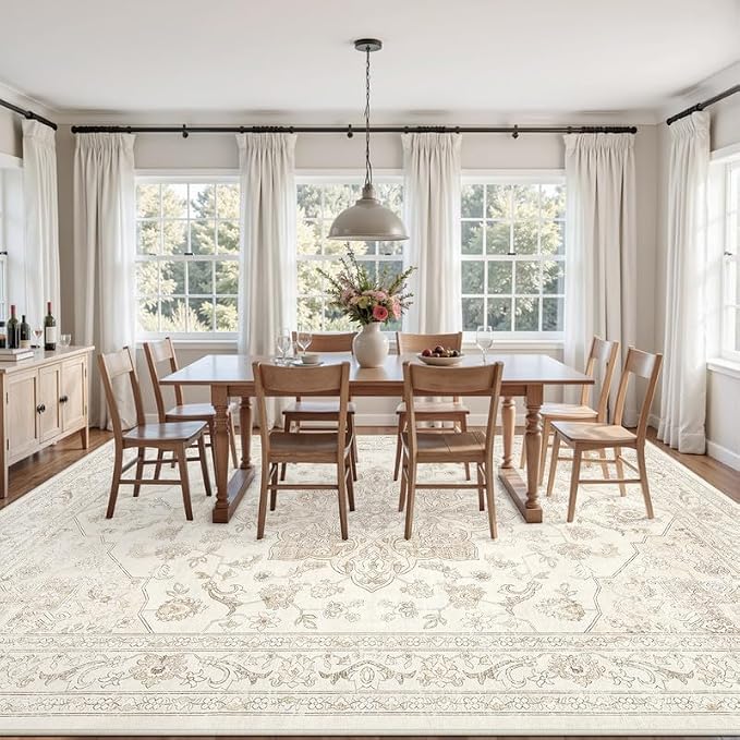 3x5 Area Rugs for Living Room: Vintage Boho Neutral Washable Rug Indoor Soft - Image 9