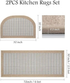 PADOOR Non Slip Kitchen Rugs Sets of 2 - Image 2