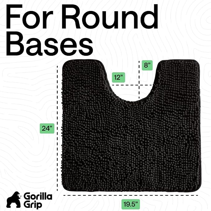 GORILLA GRIP Plush Absorbent Shaggy Chenille Bath Rug Mat - Image 2