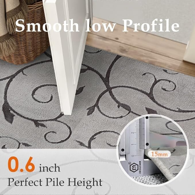 PureCozy Gray Washable Area Rug 4x6 Soft Shag Rugs - Image 5