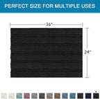 H.VERSAILTEX Bath Mats for Bathroom Non Slip Extra Thick Chenille Striped Bath - Image 2