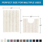H.VERSAILTEX Bathroom Rugs Bath Rug Set 2 Piece Bathroom Contour Rug Toilet Mat - Image 2