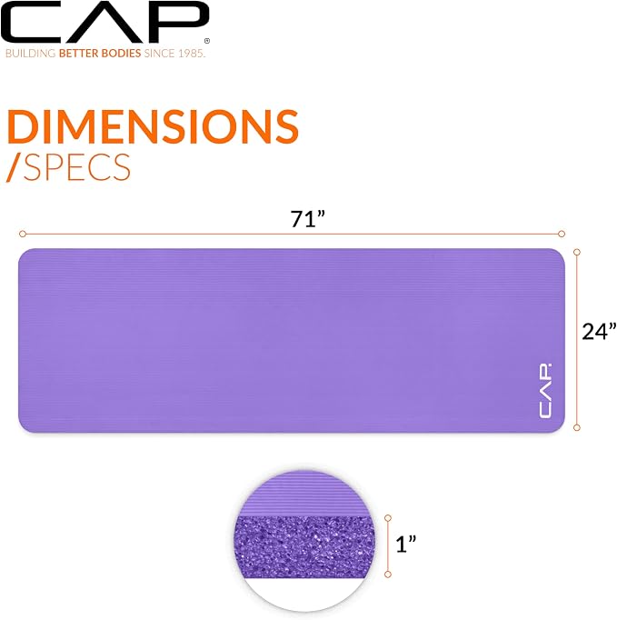 CAP Barbell 1-Inch High Density Exercise Yoga Mat - Image 4