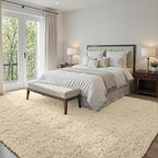 5x8 Area Rugs for Living Room: Soft Fluffy Shag Beige Rugs for Bedroom - Image 3
